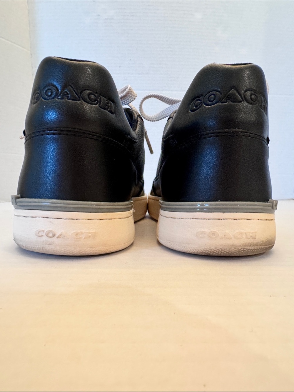Coach Clip Court Sneaker Signature Black Monogram Print Men's Size 9D C8965 - Picture 11 of 15
